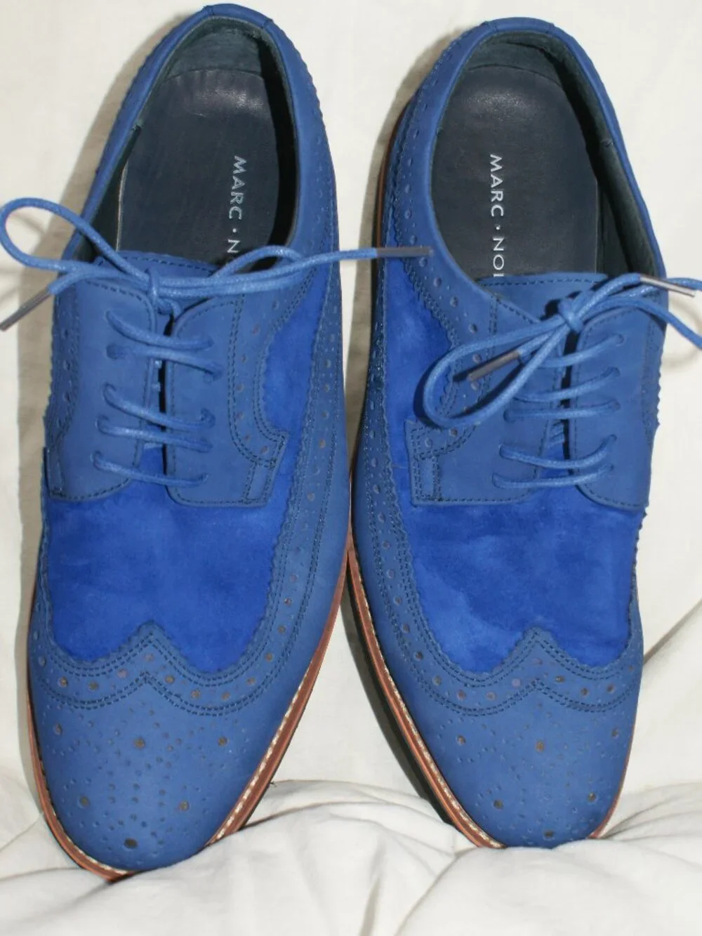 Marc Nolan Cobalt Blue Suede Oxfords - Size 6 men's - EUC